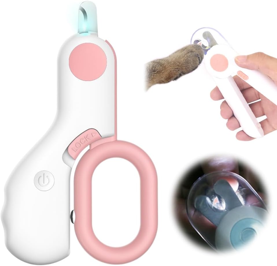 LED Pet Nail Clipper-- Safe, Bright & pain-free Nail Trimming for Cats & Dogs