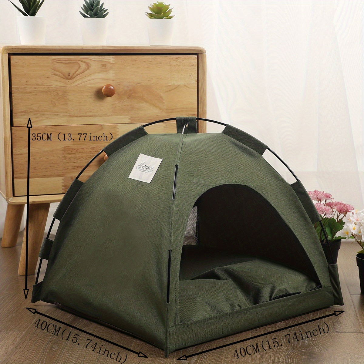 Cat Tent Bed with Removable Non-Slip Soft Pad – Portable, Breathable, Self-Cooling Kitten Tent Mat.
