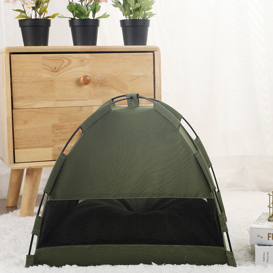 Cat Tent Bed with Removable Non-Slip Soft Pad – Portable, Breathable, Self-Cooling Kitten Tent Mat.