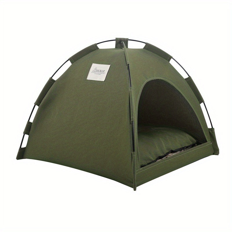 Cat Tent Bed with Removable Non-Slip Soft Pad – Portable, Breathable, Self-Cooling Kitten Tent Mat.